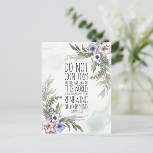 Carte Postale Ne vous conformez pas au modèle, Romains 12:2 (Debout devant)