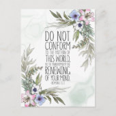 Carte Postale Ne vous conformez pas au modèle, Romains 12:2 (Devant)