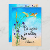 Carte Postale Ne vous inquiétez de rien Philippiens 4:6 (Devant / Derrière)