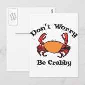 Carte Postale Ne vous inquiétez pas - Soyez crabe (Devant / Derrière)