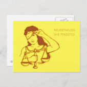 Carte Postale Néanmoins, elle a persisté (jaune) (Devant / Derrière)