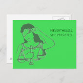 Carte Postale Néanmoins, elle a persisté (verte) (Devant / Derrière)