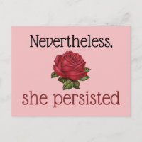 Néanmoins Elle A Persisté Vintage Rose Rouge Clair