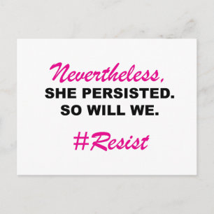 Carte Postale Néanmoins, Elle Persistera De Même Nous Noir Rose