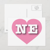 Carte Postale Nebraska Coeur rose - J'aime NE (Devant / Derrière)
