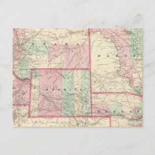 Carte Postale Nebraska, Dakota, Idaho, Montana et Wyoming
