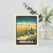Carte Postale Nebraska | Esprit patriotique Vintage (Debout devant)