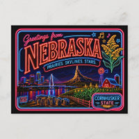 Nebraska Neon État Rétro Vintage