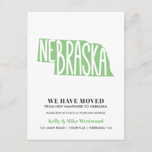 Carte Postale NEBRASKA Nous avons déménagé Nouvelle adresse Nouv