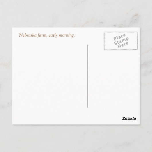 Carte Postale Nebraska"Où commence l'Occident" (Dos)