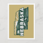 Carte Postale Nebraska Retro Design Icone États-Unis (Devant)
