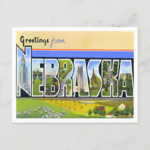 Carte postale Nebraska Vintage Big Letters