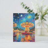 Carte Postale Nebula Night Carousel - Van Gogh Inspired Art (Debout devant)