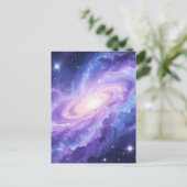 Carte Postale Nébuleuse de galaxie spirale violette (Debout devant)