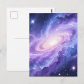 Carte Postale Nébuleuse de galaxie spirale violette (Devant / Derrière)