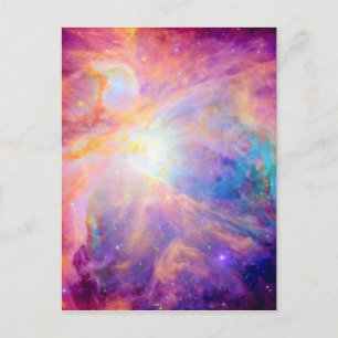 Carte Postale Nébuleuse d'Orion Coloré Rose Violet