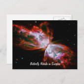 Carte Postale Nébuleuse papillon en Scorpie Constellation (Devant / Derrière)