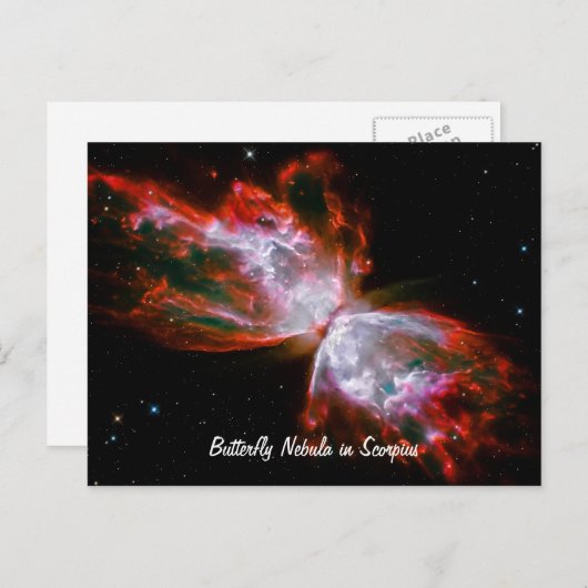 Carte Postale Nébuleuse papillon en Scorpie Constellation (Devant / Derrière)
