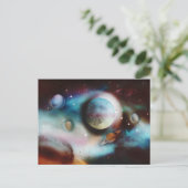 Carte postale nébuleuse spatiale et étoiles (Debout devant)