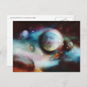 Carte postale nébuleuse spatiale et étoiles (Devant / Derrière)