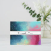 Carte Postale Nébuleuse verte et rouge moderne de l'espace à l'a (Debout devant)