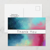 Carte Postale Nébuleuse verte et rouge moderne de l'espace à l'a (Devant / Derrière)