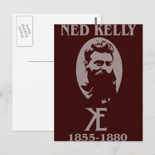 Carte Postale Ned Kelly Design (Devant / Derrière)