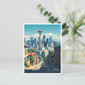 Carte Postale Needle spatiale de Seattle Washington Mt Rainier (Debout devant)