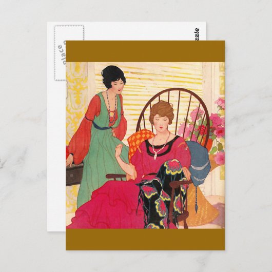 Carte Postale Needlework Vintage 1923 (Devant / Derrière)