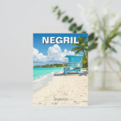 Carte Postale Negril Jamaica Beach Lifeguard Shack (Debout devant)