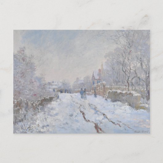 Carte Postale Neige à Argenteuil (par Claude Monet) (Devant)
