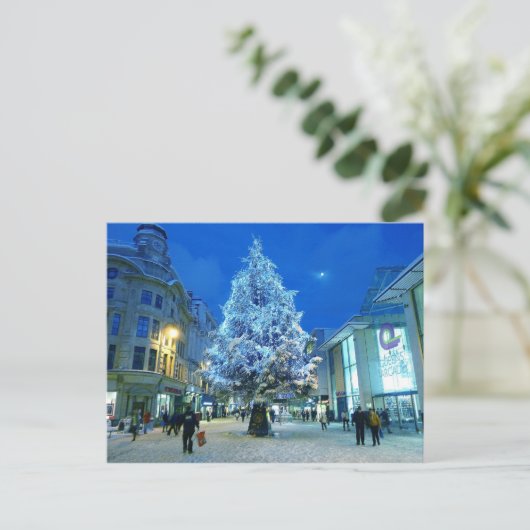 Carte Postale Neige à Cardiff (Debout devant)