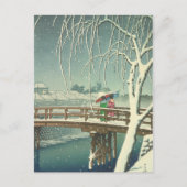 Carte Postale Neige À Edo River Hasui Kawase Paysage D'Art Hiver (Devant)