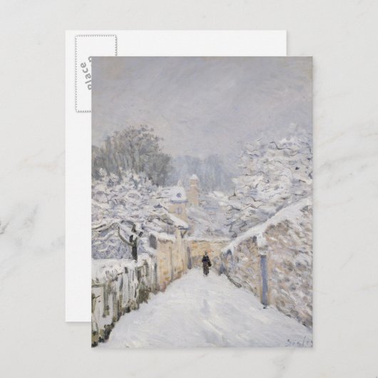 Carte Postale Neige à Louveciennes, 1878 (Devant / Derrière)