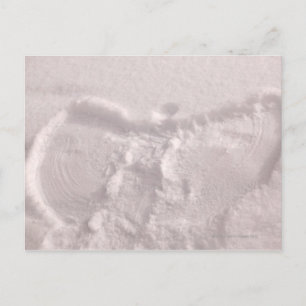 Carte Postale Neige blanche imprimée d'un ange-neige