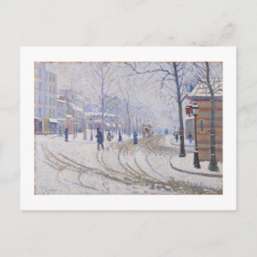 Carte Postale Neige, Boulevard de Clichy, Paris, 1886 (Devant)