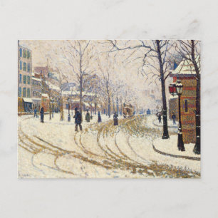 Carte Postale Neige, Boulevard de Clichy, Paris par Paul Signac