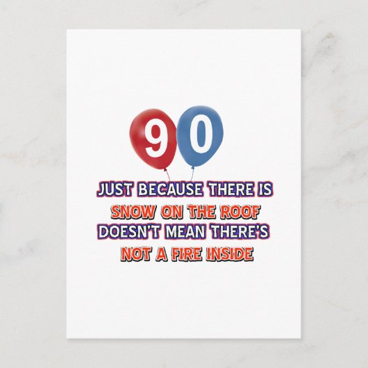 Carte Postale Neige de 90e année sur le toit conceptions d'anniv (Devant)
