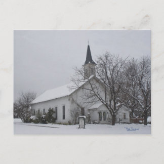 Carte Postale Neige de l'église du Texas