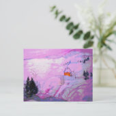 Carte Postale neige de lune violette (Debout devant)