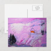 Carte Postale neige de lune violette (Devant / Derrière)