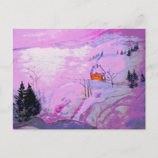 Carte Postale neige de lune violette (Devant)