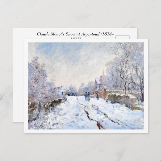 Carte Postale Neige de Monet à Argenteuil (Devant / Derrière)