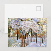 Carte Postale Neige d'octobre, belle peinture, (Devant / Derrière)