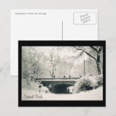 Carte Postale neige du parc central (Devant / Derrière)