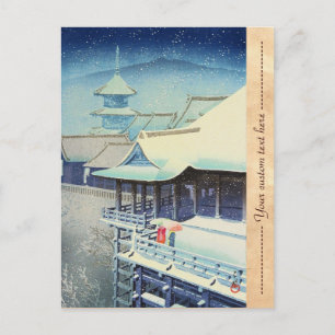 Carte Postale Neige du printemps au temple de Kiyomizu Hasui Kaw