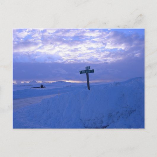 Carte Postale Neige et coucher de soleil (Devant)