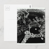 Carte Postale Neige et Yaie en noir Noël (Devant / Derrière)