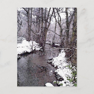 Carte Postale Neige le long de la rivière