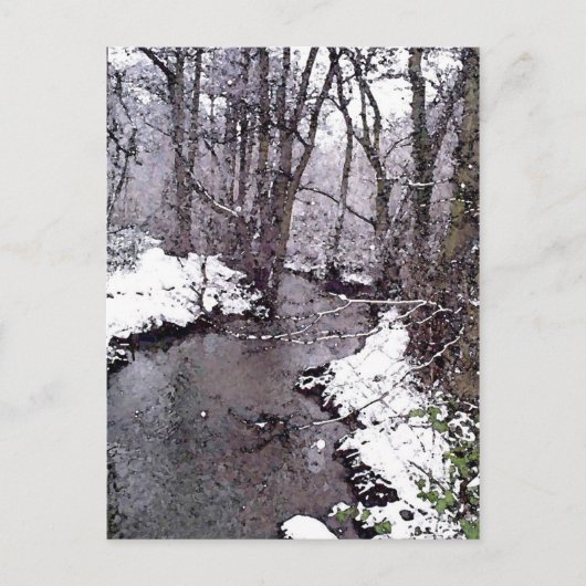 Carte Postale Neige le long de la rivière (Devant)